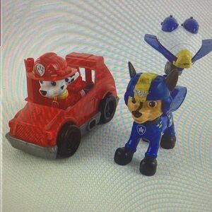 Paw Patrol Action Set - Red Fire Truck and Blue Police Pup